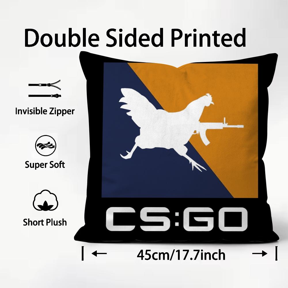 Funny Famous CCS GO 2 Cushion Cover Plush Fabric Soft DoubleSided Printed Sofa Warm Winter Home Child Gift Pillow Case