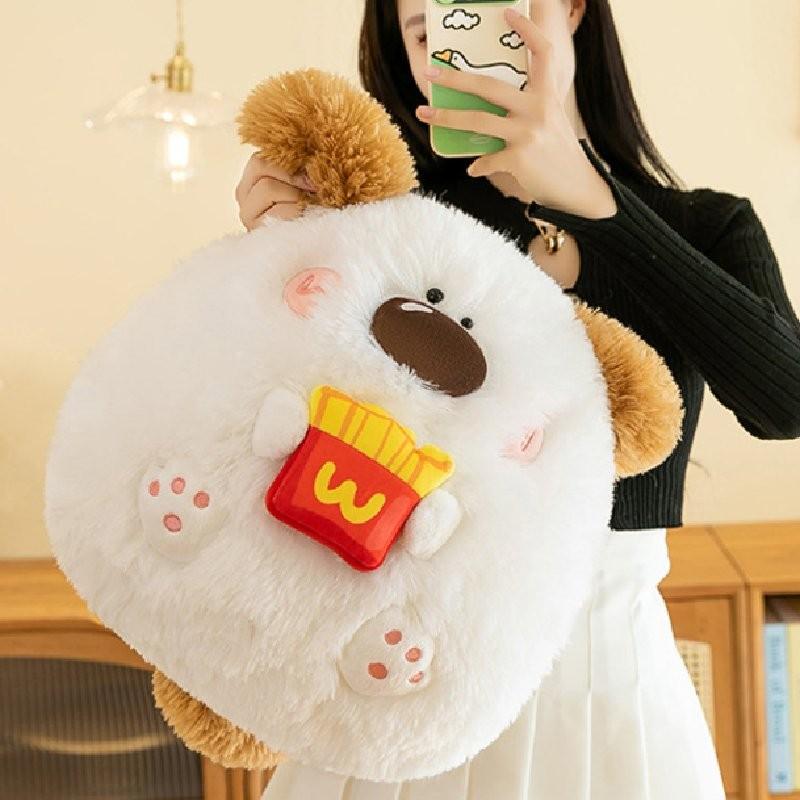 Cute Potato Chip Dog Plush Pillow Toy Adorable Stuffed Animal For Kids Gifts