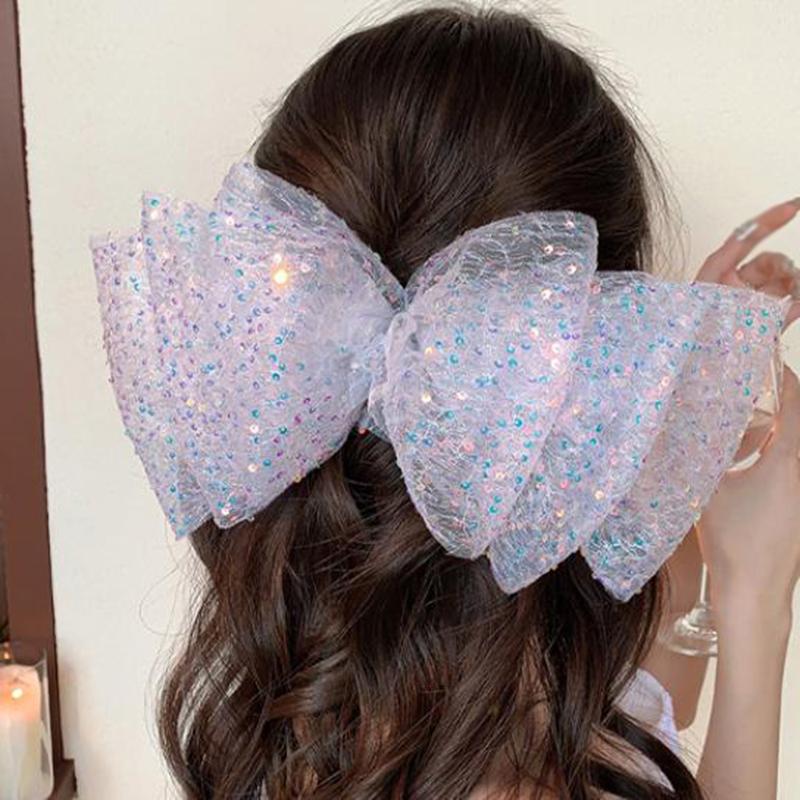Kids Girls Sequin Bow Hair Clips Hair Accessories Children's Hairpin