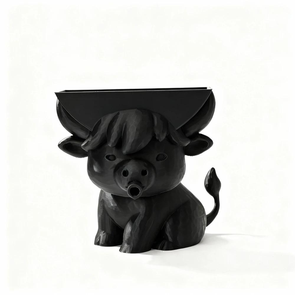 

Cute Highland Cow Shaped Sponge Holder with Drainage Hole Bathroom Soap Drying Storage Stand Sponge Holder for Kitchen Sink чёрный