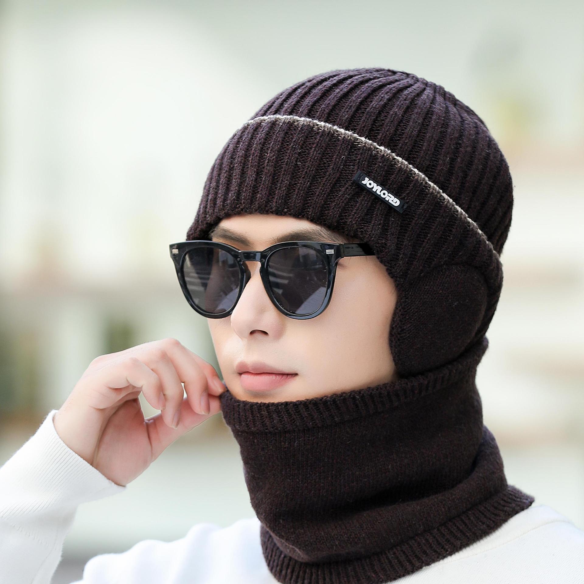 

Hats for Men Winter Solid Color Knitted Hats Men s Woolen Hats Boys Warm and Cold Hats Trendy High Density Knitted Hats one size