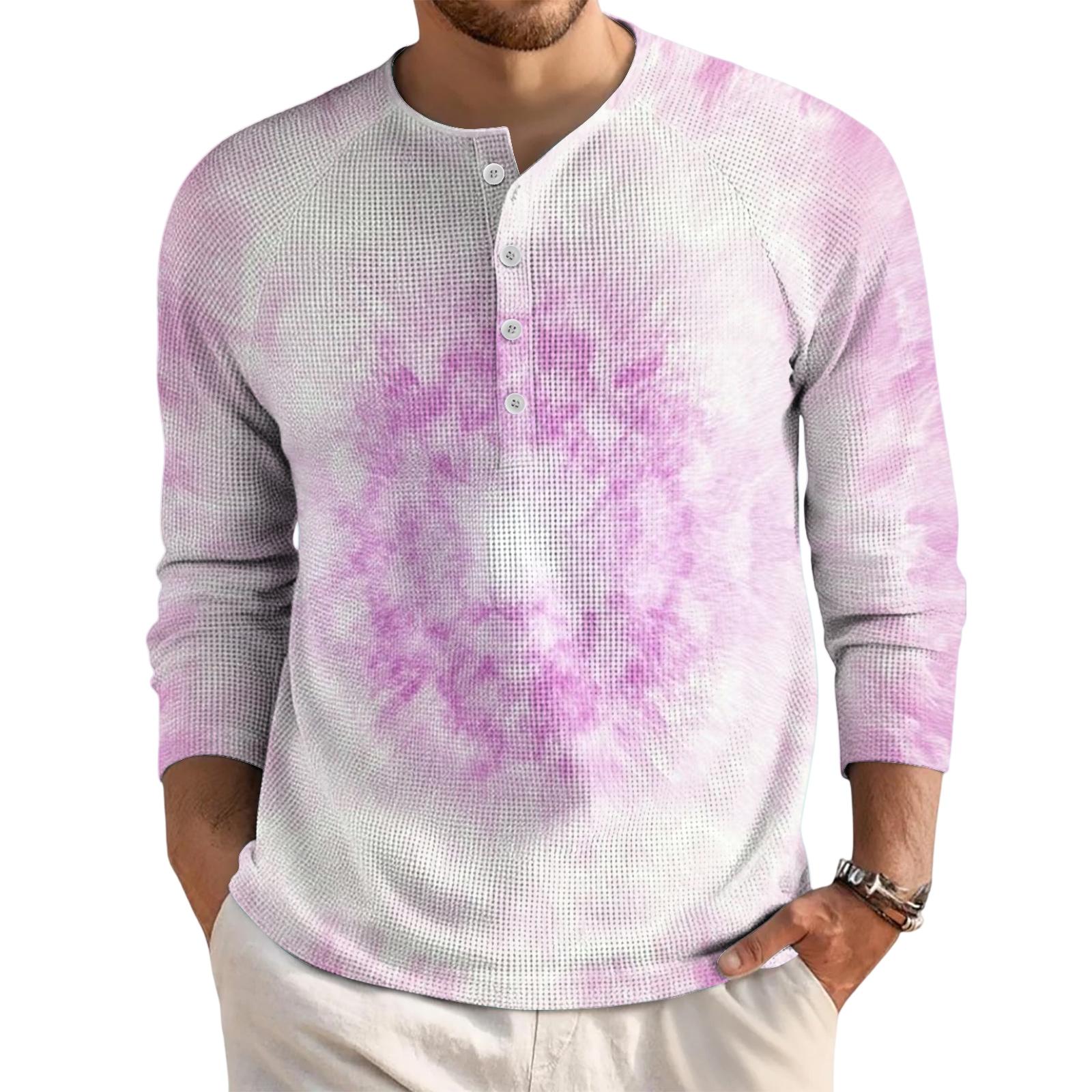 

Men s Loose Casual Button Down Collar Long Sleeve Top XXXL білий