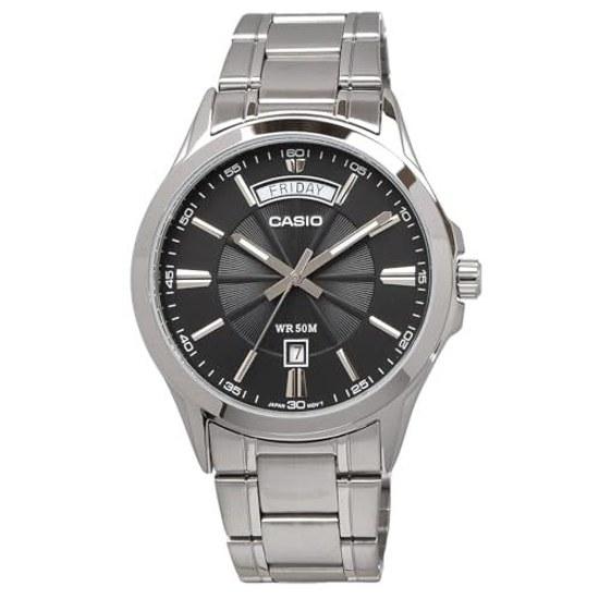 CASIO Analog Quartz Mens Wristwatch MTP-1381D-8AV Metal Band Silver Dark Gray Overseas Model