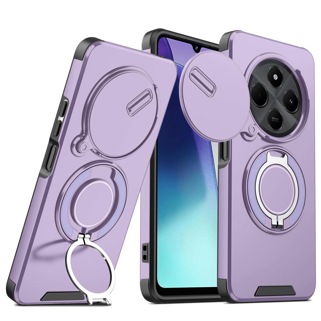 For Xiaomi Redmi 14C 4G Case Armor Shockproof Slide Camera Lens Magnetic Car 360 Ring Stand Protect Cover For Redmi 14C Case