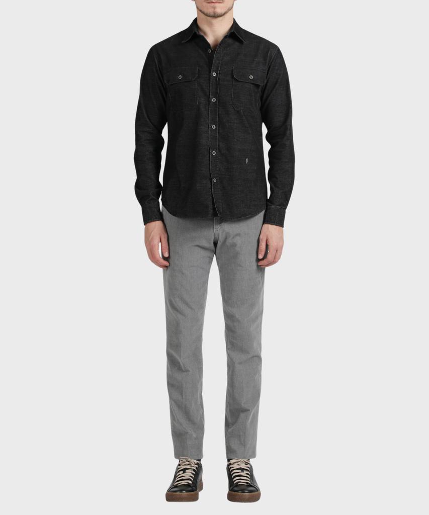 PANICALE Gray Slim Fit Cotton Twill Pants