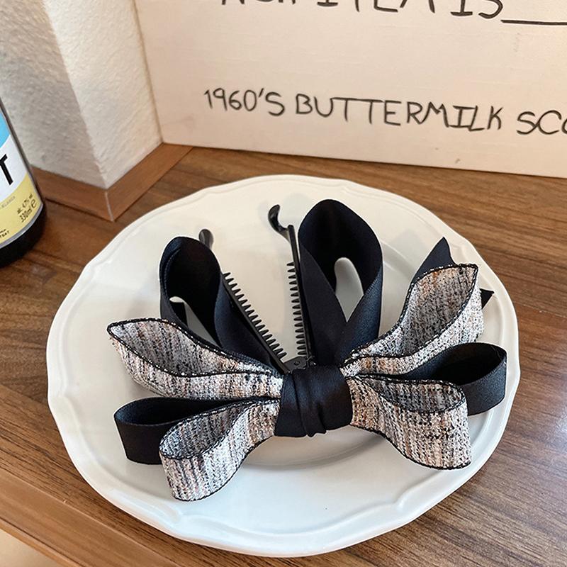 Bow Banana Clip High Ponytail Fixed Clip Back Head Hairpin Fashion Ponytail Holder Hair Claw Clip Girls Hair Accessories