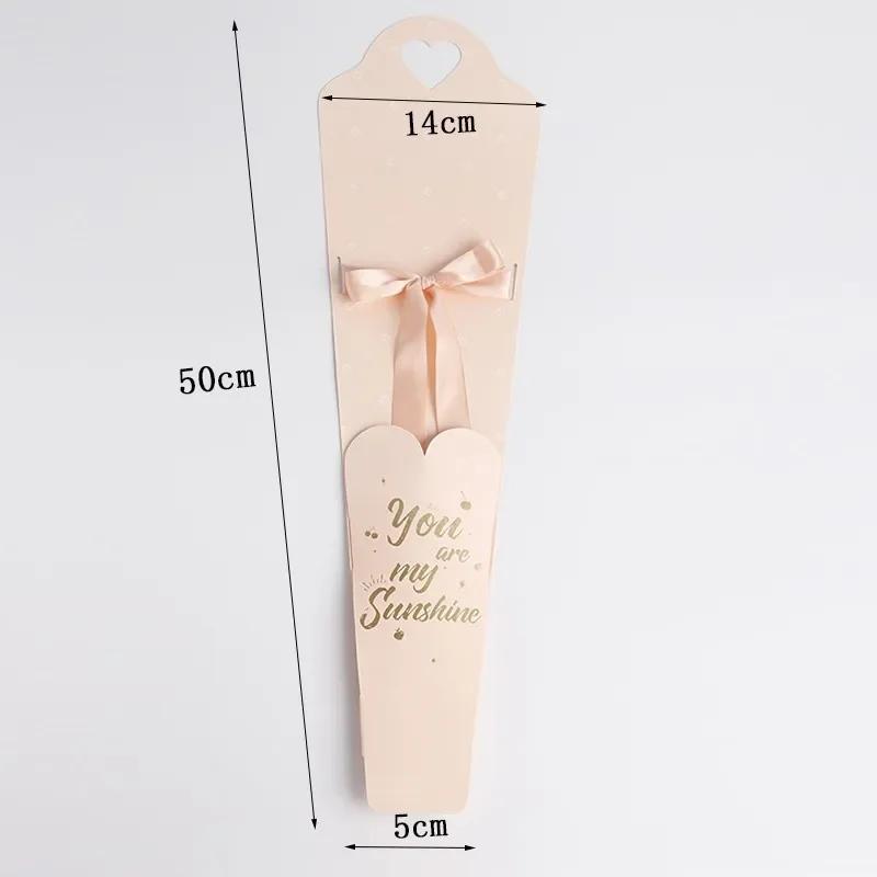 Kraft Paper Teacher's Day Flower Box Gift Box Packaging Box Mother's Day Single Flower Portable Bunch Romantic Decorate Desktop