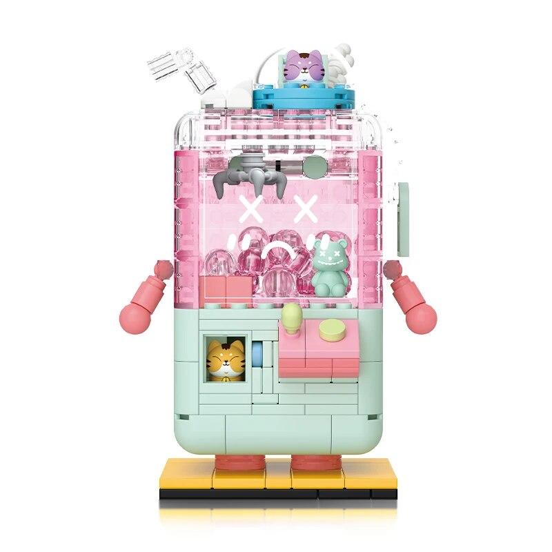 342PCS Taro Püree Bingbing Vergnügungspark Greifautomat Mini Ziegel Bausteine Set mit Zubehör für Erwachsene und Jugendliche mit Box