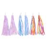 3 Paires de Bandelettes pour Vélo d'Enfant Poignée de Guidon de Vélo Décorations à Pompons Colorés 32 Brins par Côté 23 cm de Long