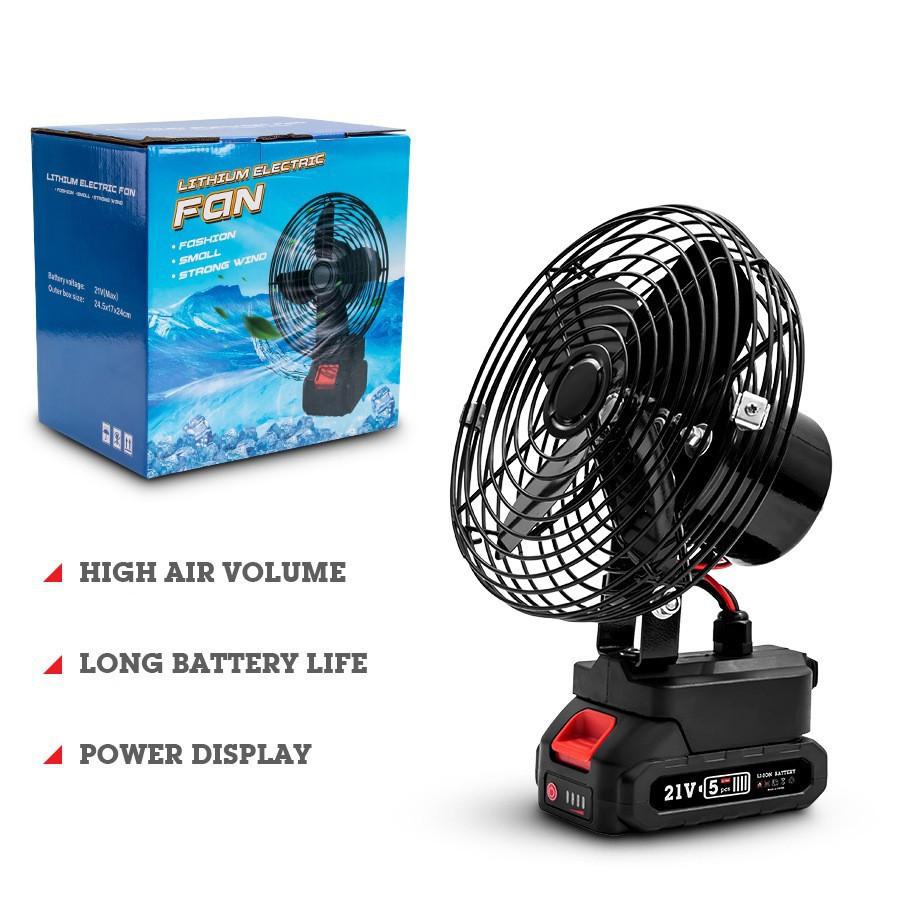 12W Wireless Portable Fan Household Rechargeable High-power Fan Outdoor Camping Small Lithium Battery Electric Fan