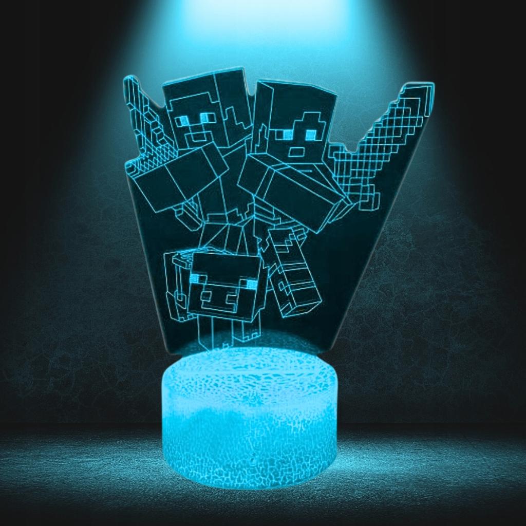 Minecraft Creeper 16 Led 3D Night Light For Kids + Remote Control