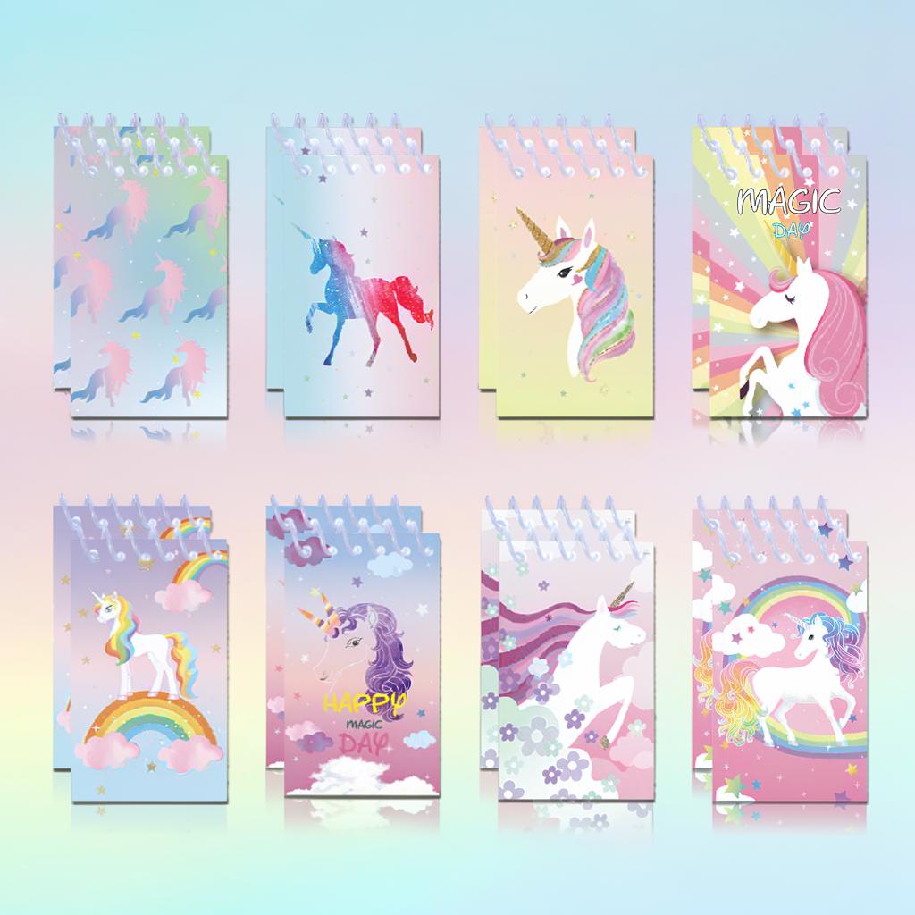 

8Pcs Rainbow Spiral Notepad Girls Mini Memo Pad Aesthetic Dreamy Notebook Journal School Stationery Birthday Gift