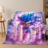 Classic S-Sonic Game Cartoon Hedgehog Flannel Blanket Soft Warm Throw Blanket for Bed Bedroom Room Living Room Travel Picnic Kid