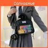 Transparent Cute Backpack Layer With Inner Zipper Pocket Pu Material School For