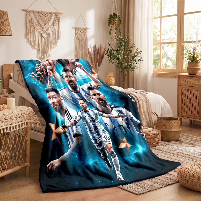Lionel Messi Print Flannel Blanket Soft Warm Sofa Bed Throw Blanket For Home Office Bedroom