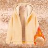 Simple solid color warm lamb fleece hooded sweater jacket autumn and winter fleece thickened warm lamb fleece jacket