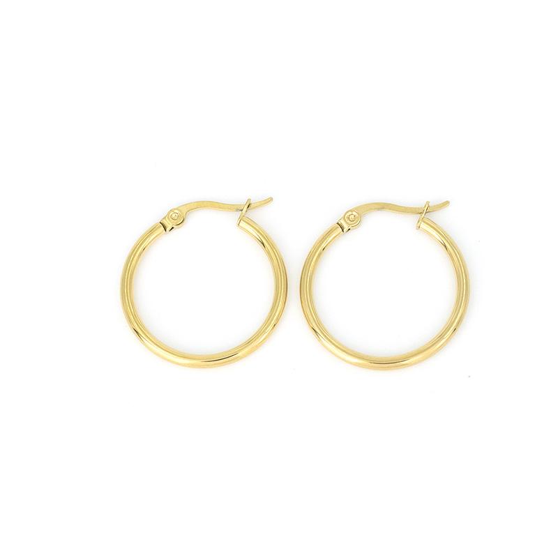 

Классические круглые серьги из нержавеющей стали, ювелирные изделия с пряжкой из титановой стали 2.0 * 40mm pair золотой