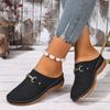 Ciabatte Comode da Donna - Scarpe Slip-On Zeppa con Intagli Floreali e Fibbia Metallica