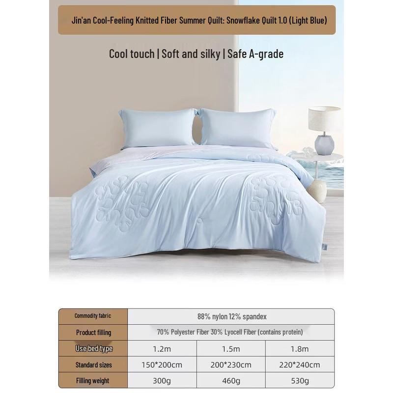 Mengjie Knitted Cooling Summer Quilt - Snowflake Pattern
