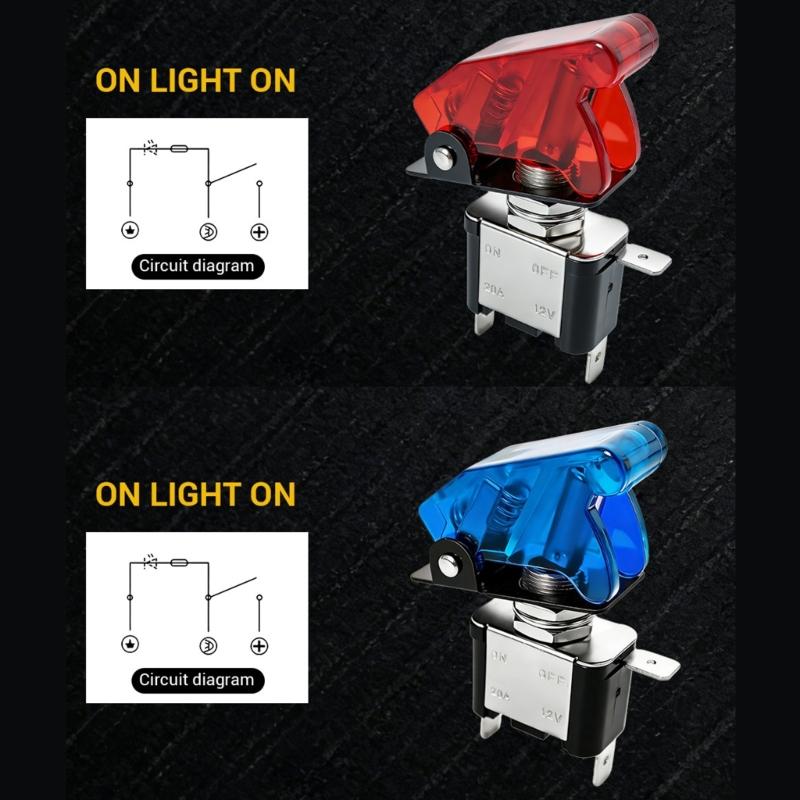 High Performances 3 Way Rocker Switches with Built In LED Lights & Dustproof Designs Car Dashboard Switches Panel for Trucks