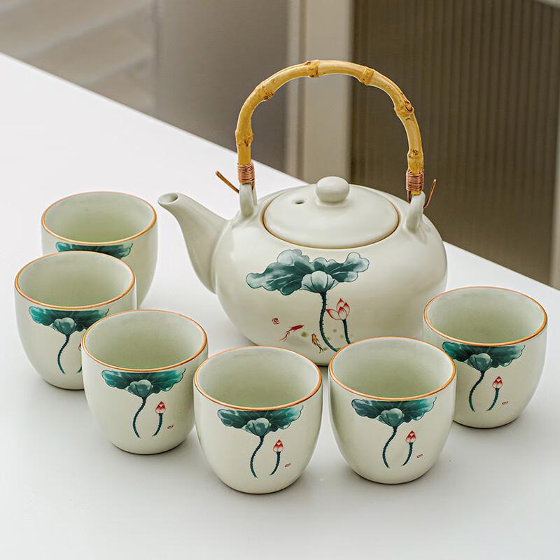 Lainuo Ruyao Celadon Tea Set with Overhead Handle