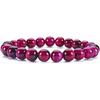 Brazilian Red Agate and Tiger Eye Volcanic Stone Bracelet with Cat's Eye Beads for Men and Women
