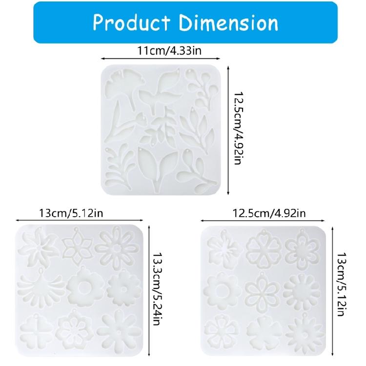 Jewelry Silicone Molds for Earrings Pendant Jewelry Making, Flower Leaf Pendant Resin Molds Epoxy Resin Molds