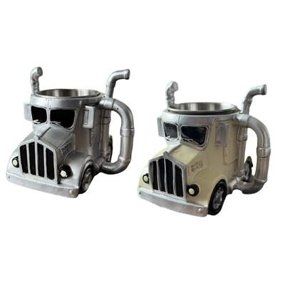 Handcrafts Semi Truck Shape Coffee Mug Resins Truck Coffee Cup Home Decoration Unique Trucker Gift for Men and Women