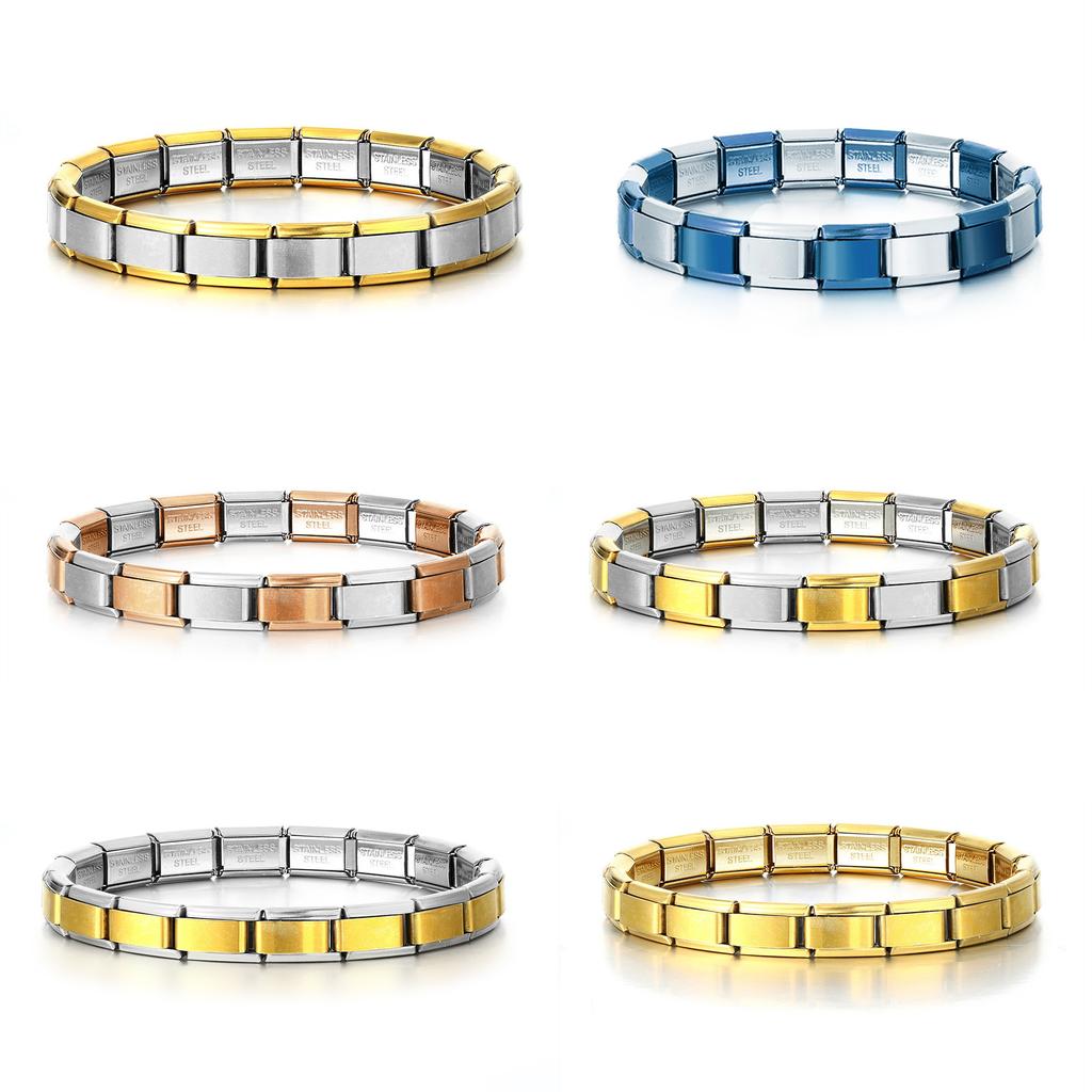 9mm breites Italienisches Edelstahl Charm Armband Mode Männer Mädchen Modulares Armband Hohe Qualität DIY Fabrik