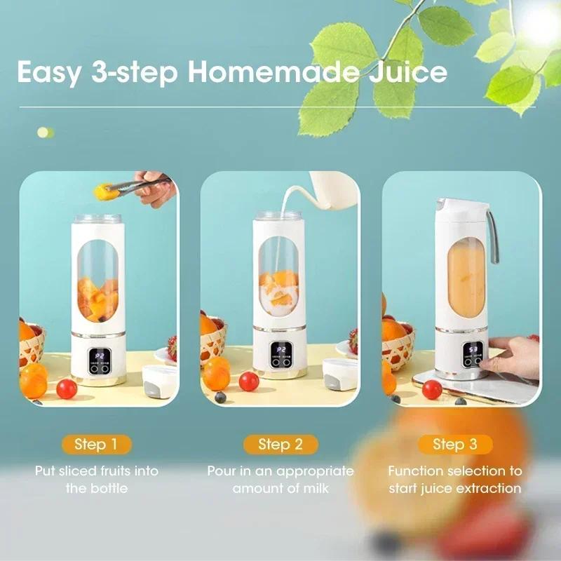 Electric Juicing Cup Portable Wireless Fruit Blender Mini Multifunctional Kitchen Juicer USB Charging Outdoor Juicing Cup