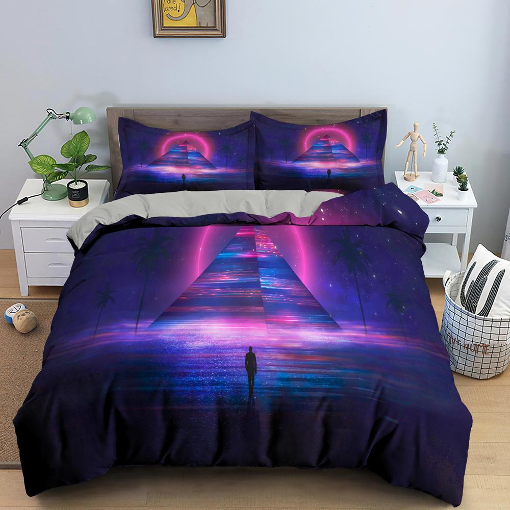 Comforter Ancient Egyptian Pyramids Bedding Set Classical Architecture Bedclothes King Twin Queen Double