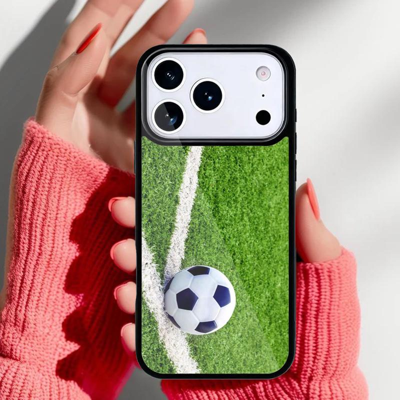 Football Field Green Phone Case for iPhone 17 16 15 14 13 Pro Max Back Cover for 12 11 Pro Coque