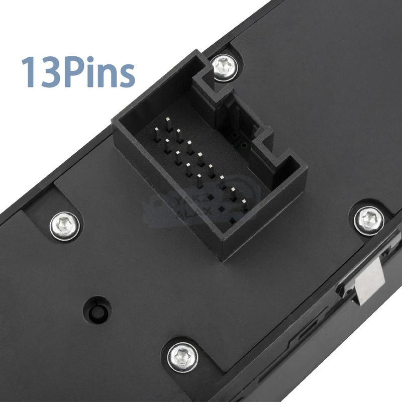 7PP959858RDML Front Left Driver Side Window Control Switch with Glass Button for Porsche Cayenne Panamera 2011-2017 Macan 2015
