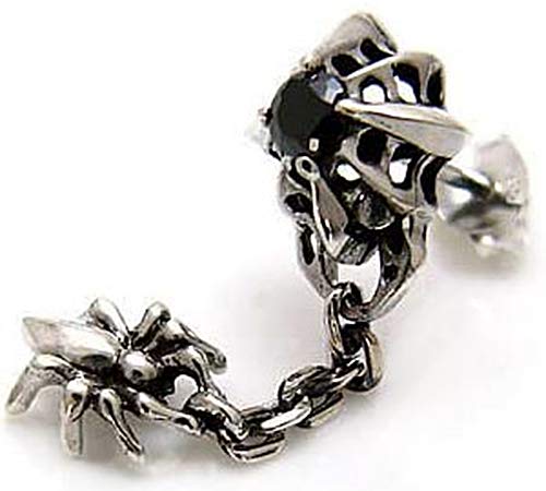 

Earrings Silver Earrings Spider Spider Black pi0326 Sold as 1 piece per ear pi0326-111 [Brand Name 2PIECES] Men s Men s