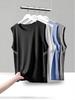 Men's Plus Size Ice Silk Sleeveless Quick-Dry Crew Neck Tank Top - Casual Loose Summer Sportswear