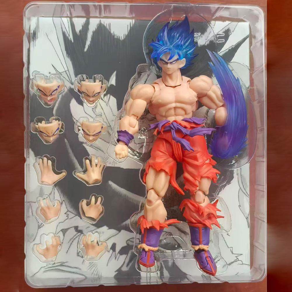 Studio EC Action Figures Z Shf Super Saiyan Son Goku Blue Kaioken Battle Damage 3.0 Body Ec Studio Model Toys Gifts