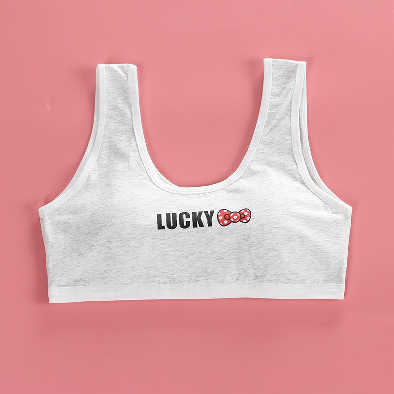 

Нижнее белье с принтом для девочек, бюстгальтер, жилет, детское нижнее белье, спортивное нижнее белье one size серый