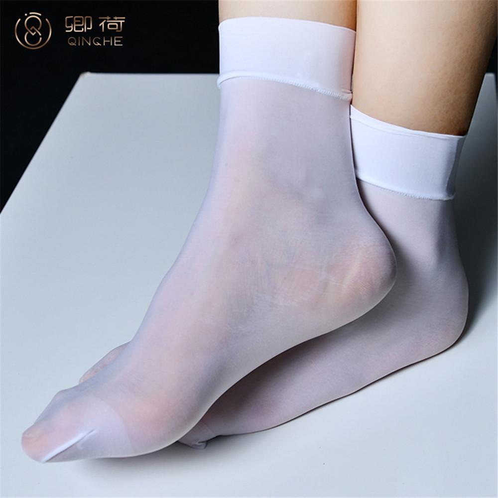 Sexy 8D 912 PIN Short Socks Oil Glossy Ultra-Thin Stockings Silk Knee High Socks Candy Color Shiny Long Socks Lingerie Elastic