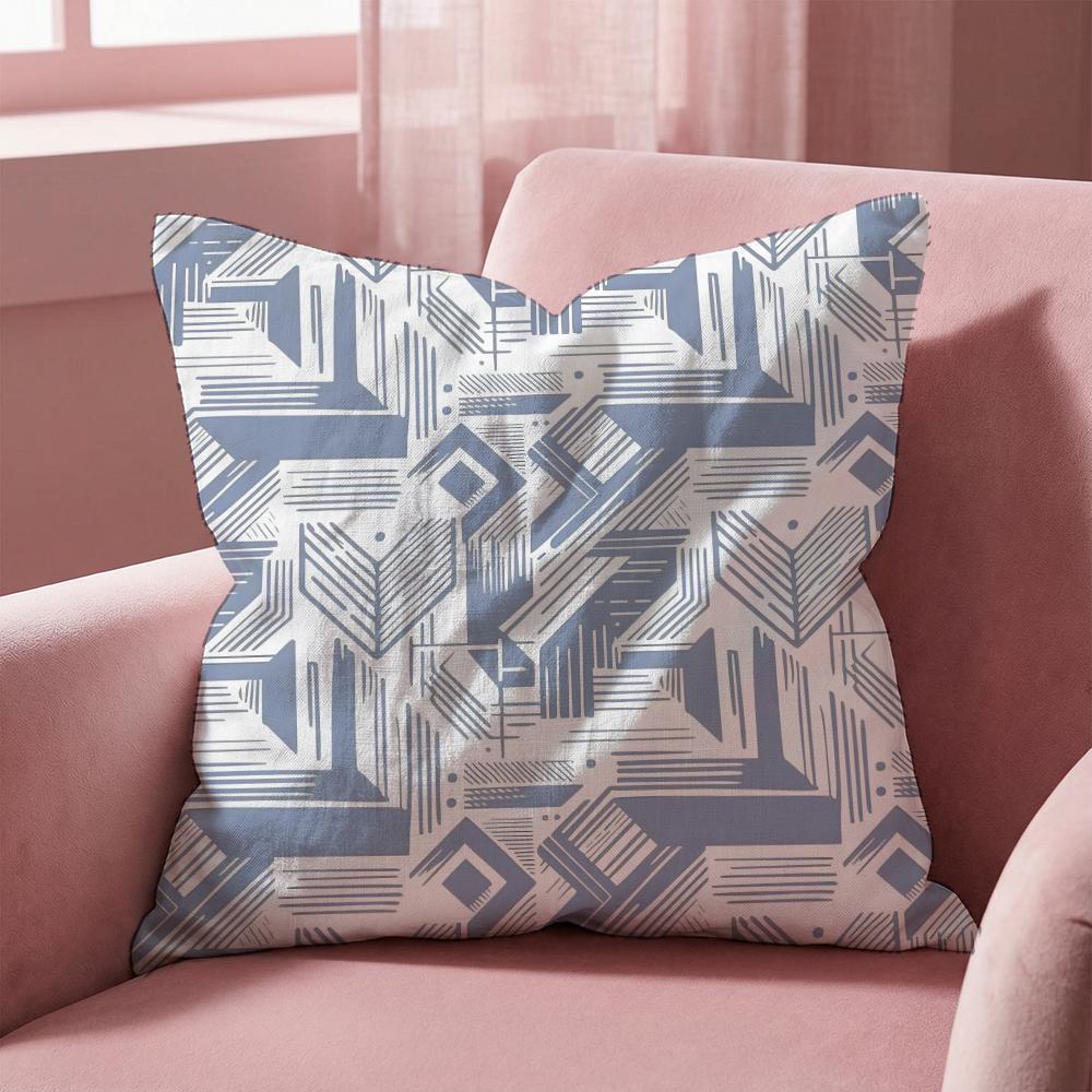 

Geometric Ink Blue Cushion Cover Multi-Scene Pillow Cover for Home & Car - Reversible, Soft & Durable for Daily Use 30cmx30cm
