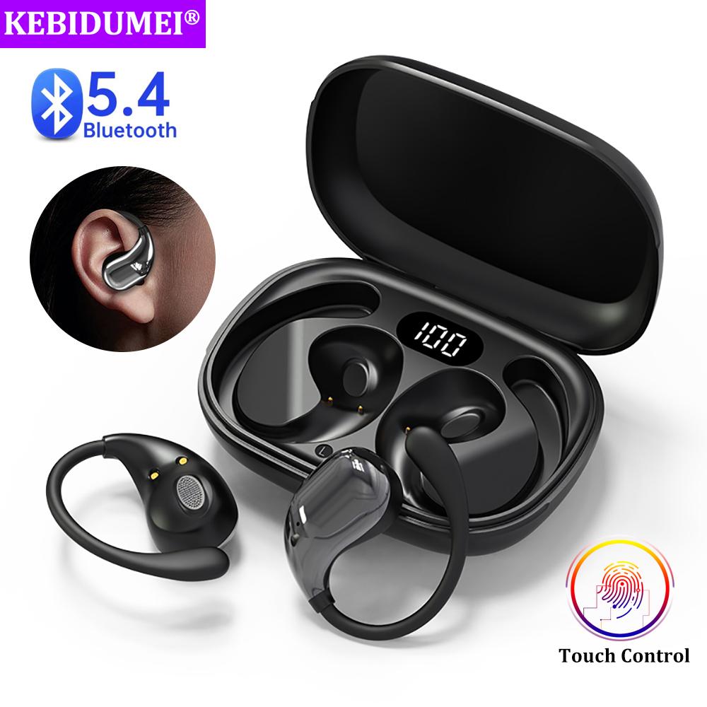 Bluetooth 5.4 Sluchátka s ušním háčkem TWS Bezdrátová sluchátka HiFi Stereo Vodotěsná náhlavní sluchátka LED displej Dlouhá výdrž Běžná sluchátka