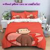 Curious GeorgePattern Bedding Quilt Set Quilt Cover Pillowcase Home Decoration Birthday Gift (1 * duvet cover + 2 * pillowcase, without core)