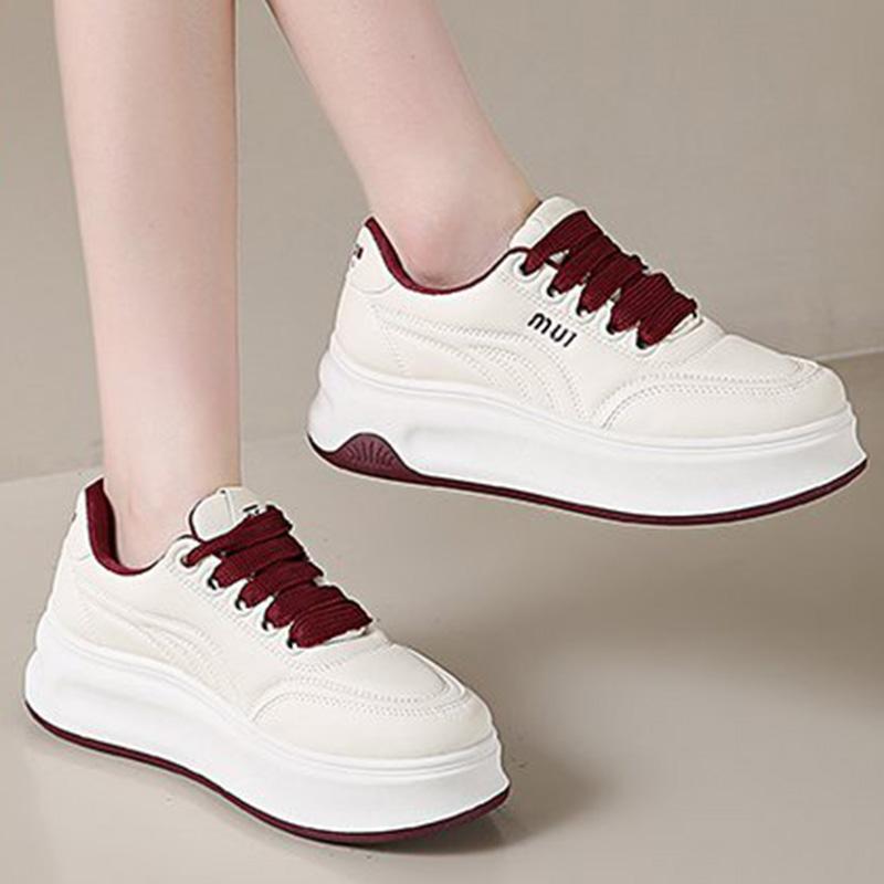 Fashion Letter Embroidery Sports Shoes Women Spring Autumn Mix Color Lace Up Sneakers Woman Soft Sole Platform Vulcanize Shoes Mujer