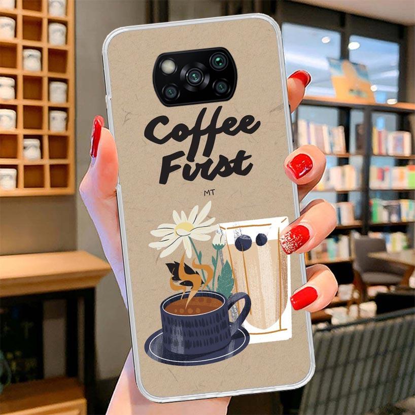 Coffee Wine Cup Cover Phone Case For Xiaomi Poco F7 Ultra X7 X6 X5 Pro M7 Redmi 15C 15 13C 13 12C 12 10C 10 9A 9C 9T 9 Shell Poc
