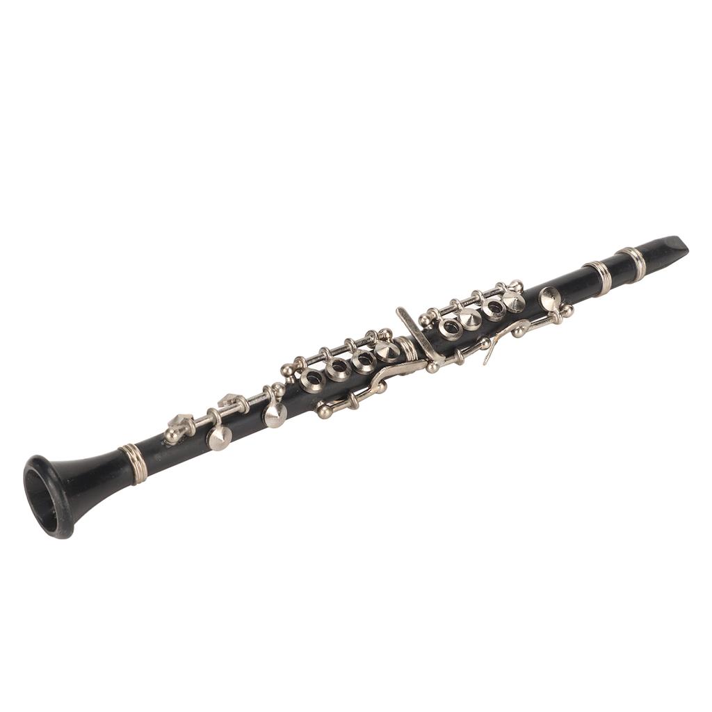 Miniature Clarinet Replica with Stand and Case Mini Musical Instrument Dollhouse Model Ornament 6.3