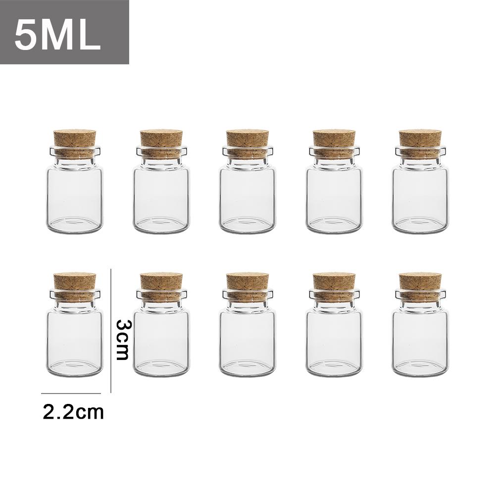 10 Stück DIY Wunschflasche Mini Glasflaschen mit Korken Transparent Leere Nachrichtenflasche Weihnachts Hochzeitsfeier Deko Zubehör
