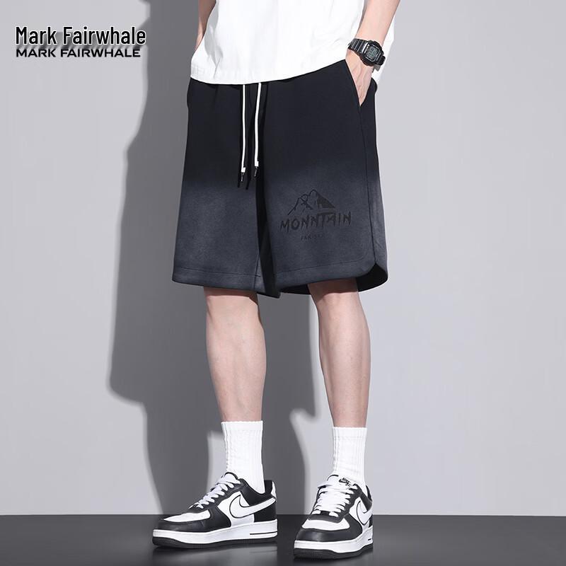 Mark Hua Fei Men s Ice Silk Gradient Color Block Casual Shorts 3XL
