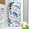 Coque de téléphone souple transparente pour Samsung Galaxy A55 A54 A53 A51 A70 A32 A31 A22 13 A52 5G Animaux de l'océan d'été Requin Dauphin Poisson Housse