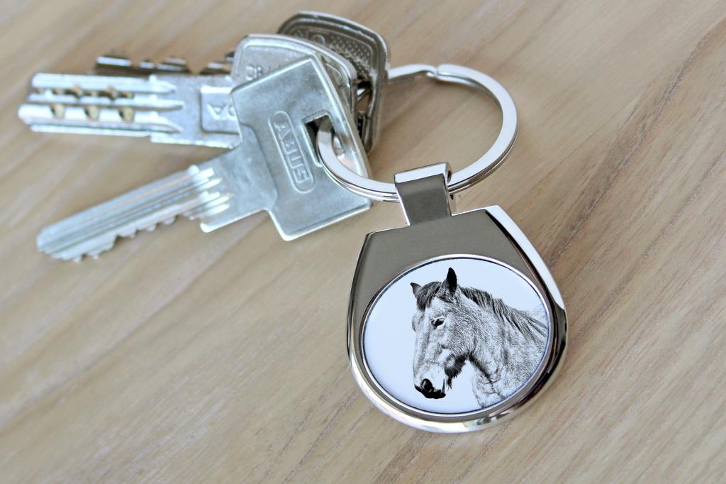Ardennes Horse - Keychain with a Horse, Keychain with a Print, Personalized Pendant from the Art-Dog Brand
