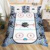 Ice Hockey Duvet Cover Twin Queen Hockey Sport Player Bedding Set Winter Extreme Sport Game Comforter Cover for Boys Teens Adult