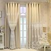 Cortinas opacas europeas de doble capa, cortinas de hilo para sala de estar, dormitorio, apagón, barra de cortina bordada en relieve de lujo